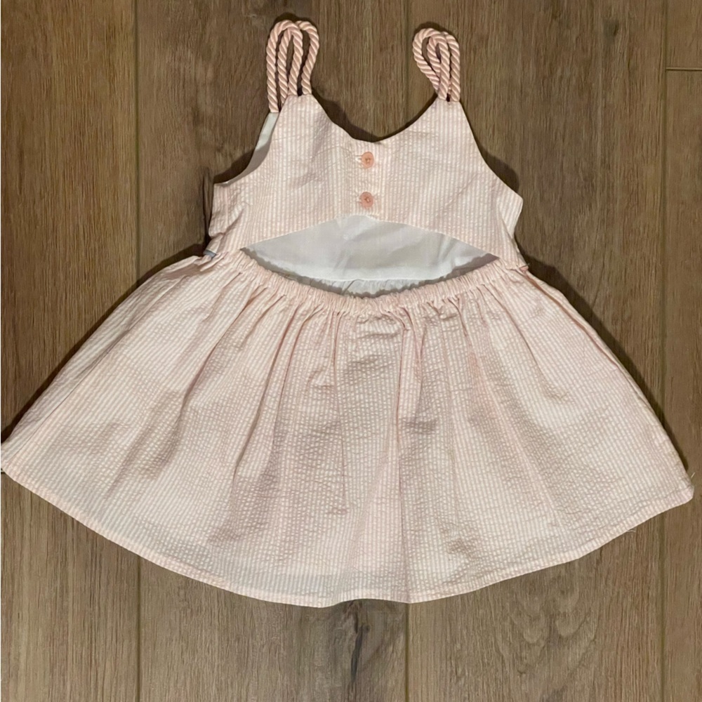 Tommy Bahama Pink Striped Baby Girl Dress - Picture 2 of 6